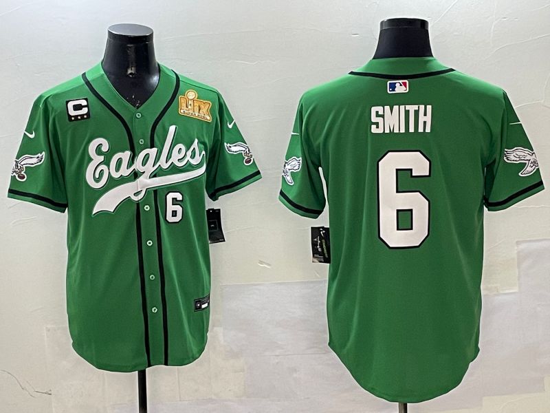 Men Philadelphia Eagles 6 Smith Green three generations Jointly Name 2025 Nike Limited NFL Jersey style 4